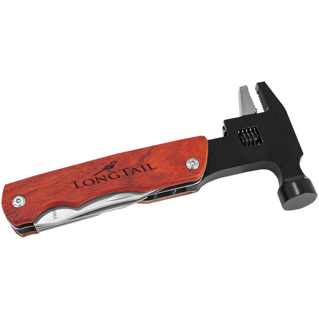 Personalized 6 3/4" Hammer Multi-Tool, Wood Handle & Pouch