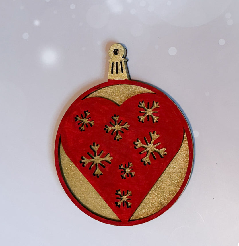 Personalized hand painted 2 layer laser cut christmas ornaments