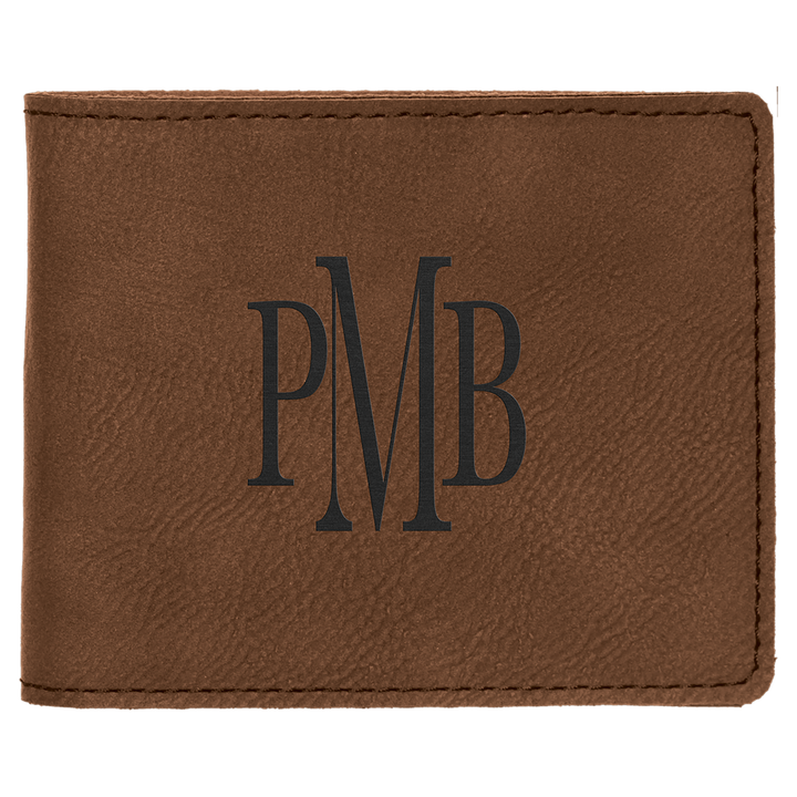 Laser Engraved Personalized Bi-fold Wallet